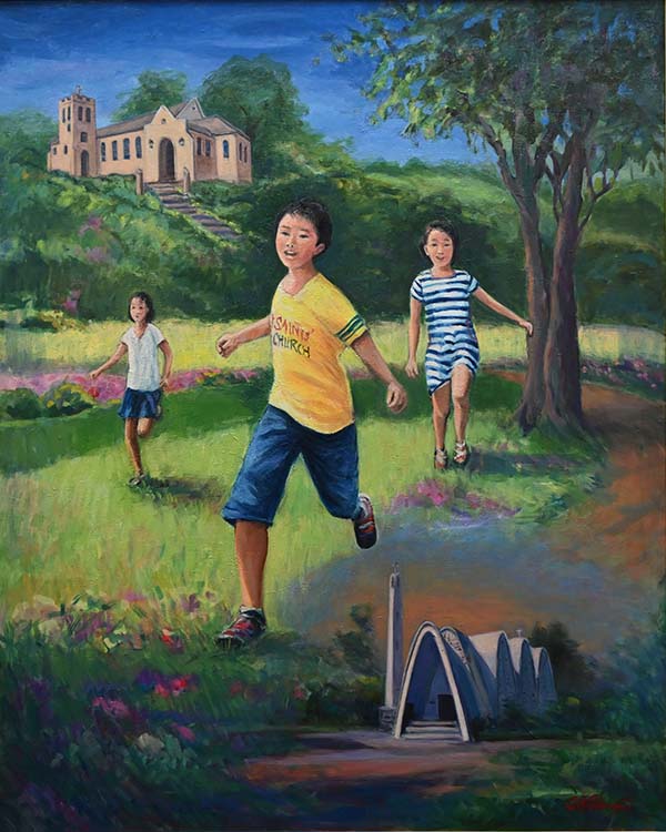 2023年4月　第71回 光陽展　委員　西村 俊彦　誰がために鐘は鳴る　（油）　F100